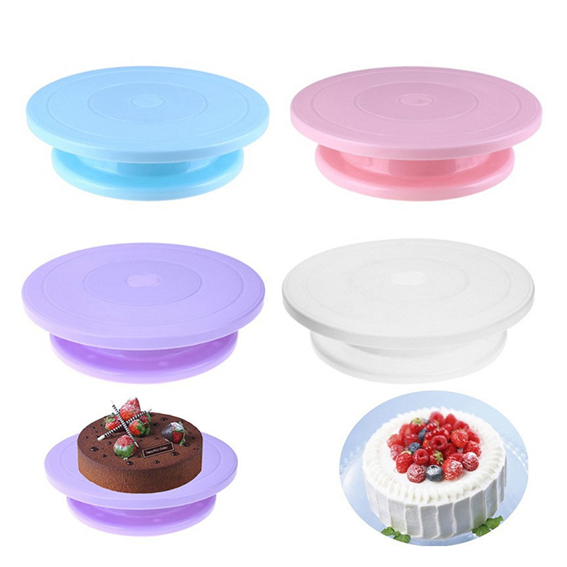 Kitchen Baking Table - 1pc Plastic Cake Plate Turntable Rotating