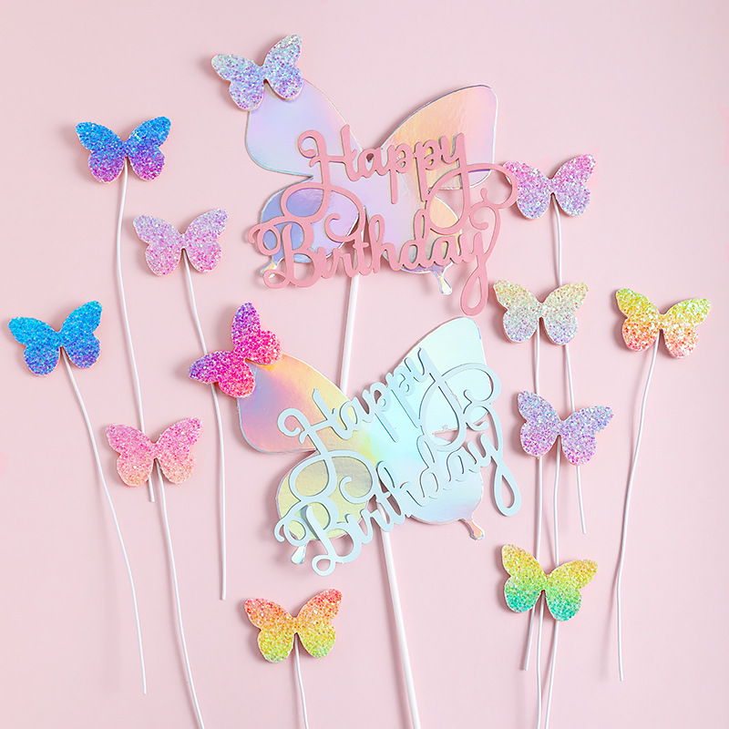 Kitchen Baking Table - Butterfly Cake Decoration Rainbow Butterfly Happy