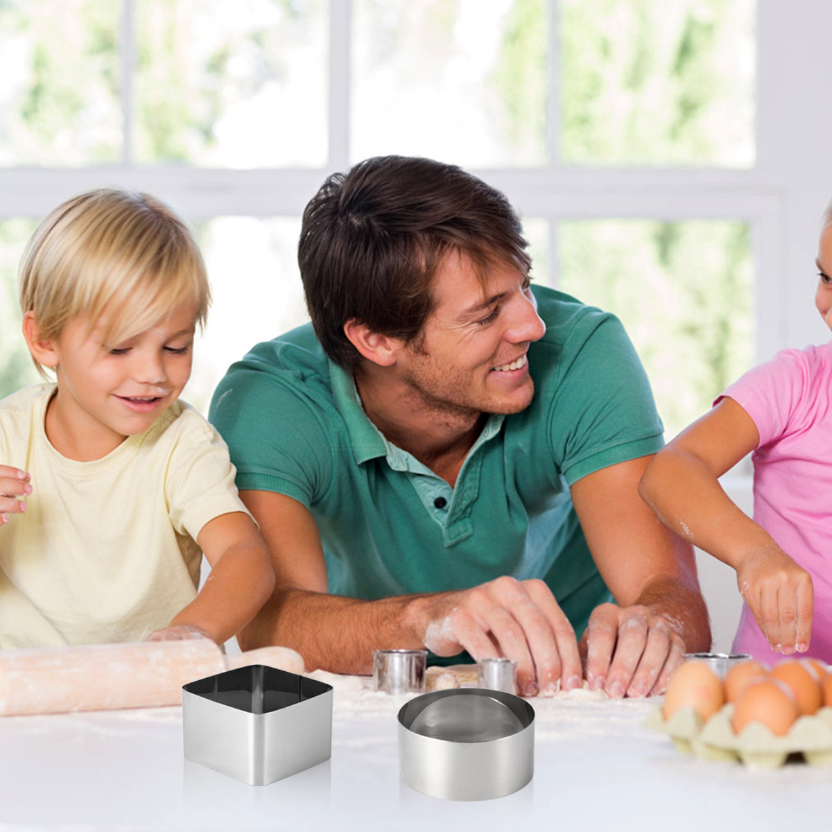 Kitchen Baking Cake - 4Pcs Eco-Friendly Stainless Steel Cake Molds