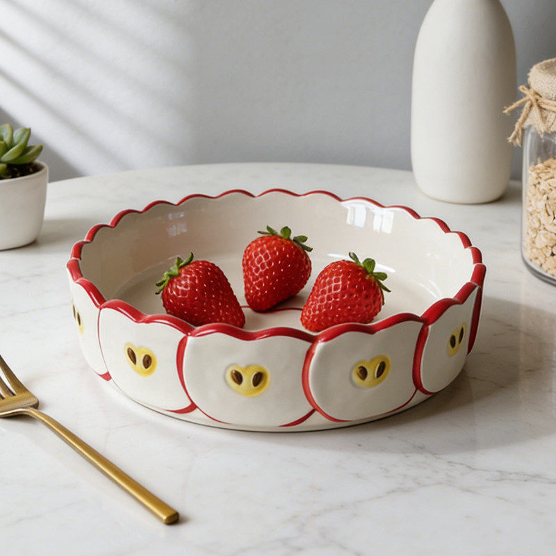 Kitchen Baking Table - Cute apple shaped ceramic plate,living room