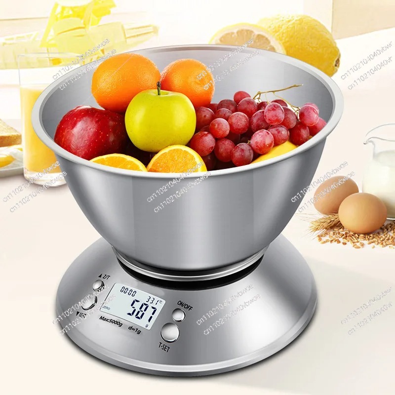 Kitchen Baking Table - Stainless Steel Kitchen Scale with Bowl