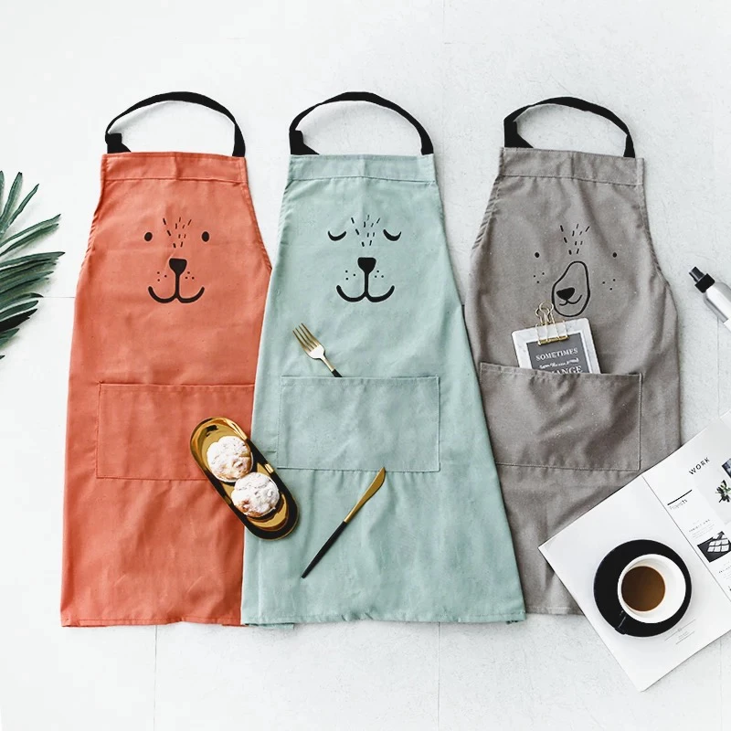 Baking Kitchen Kids - Cartoon Bear Kids Adult Aprons Woman