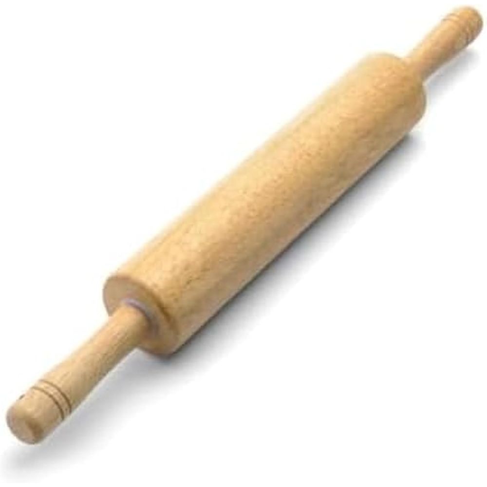 Kitchen With Baking Area - Classic Wood Rolling Pin, 18-Inch Hardwood