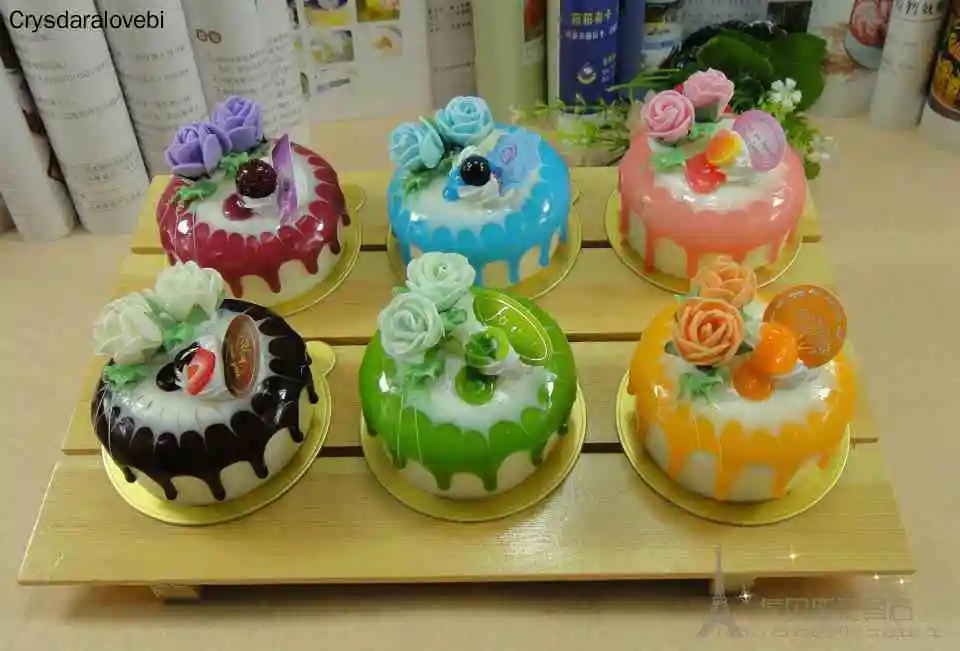 Kitchen Set Bakery - 6pcs/set Simulation Rose Cake PU Small