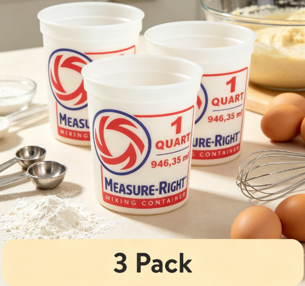Kitchen With Baking Area - Round Plastic Mixing Container 1 Quart