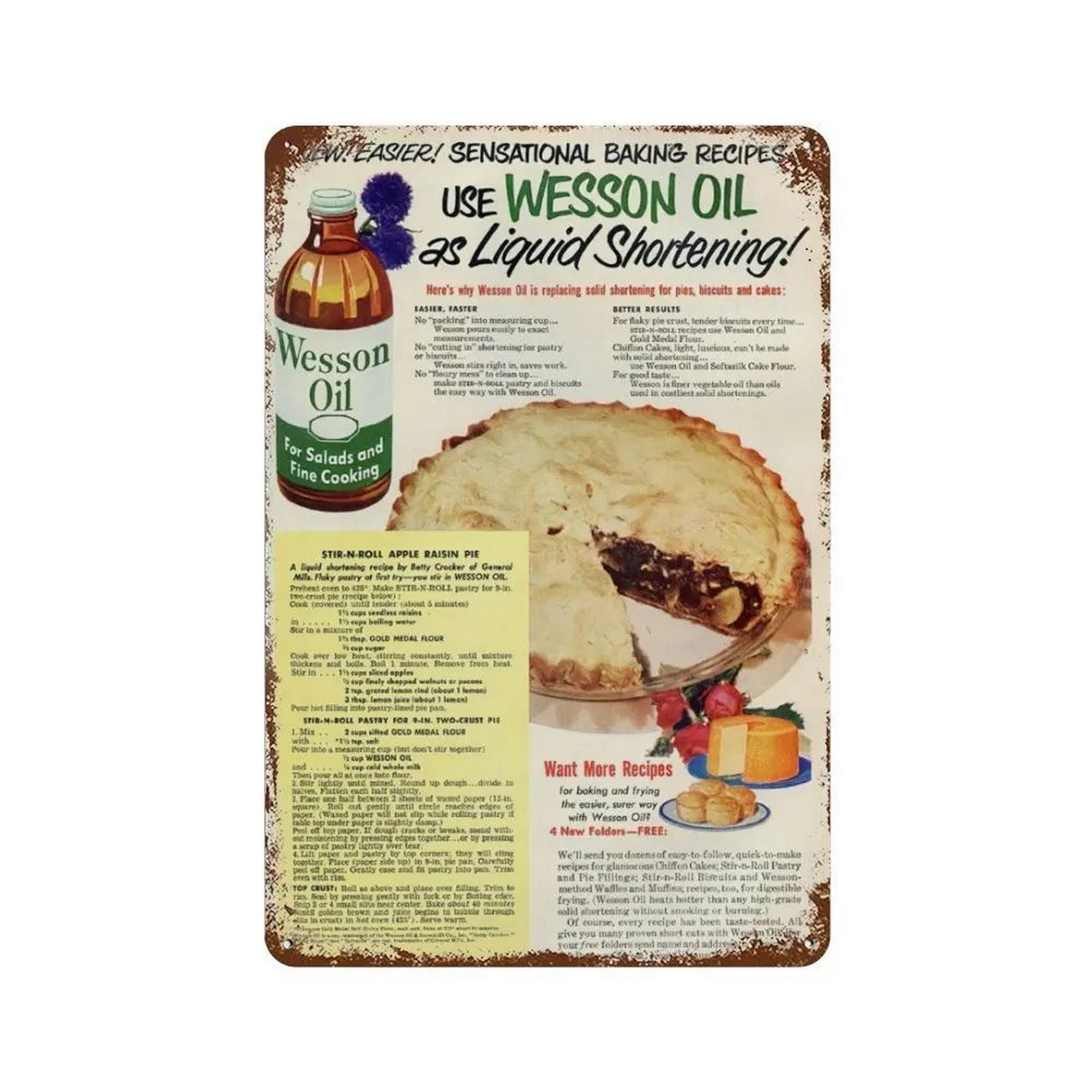 HD Tin Sign Vintage Bakery Des - Kitchen Set Bakery recension och pris
