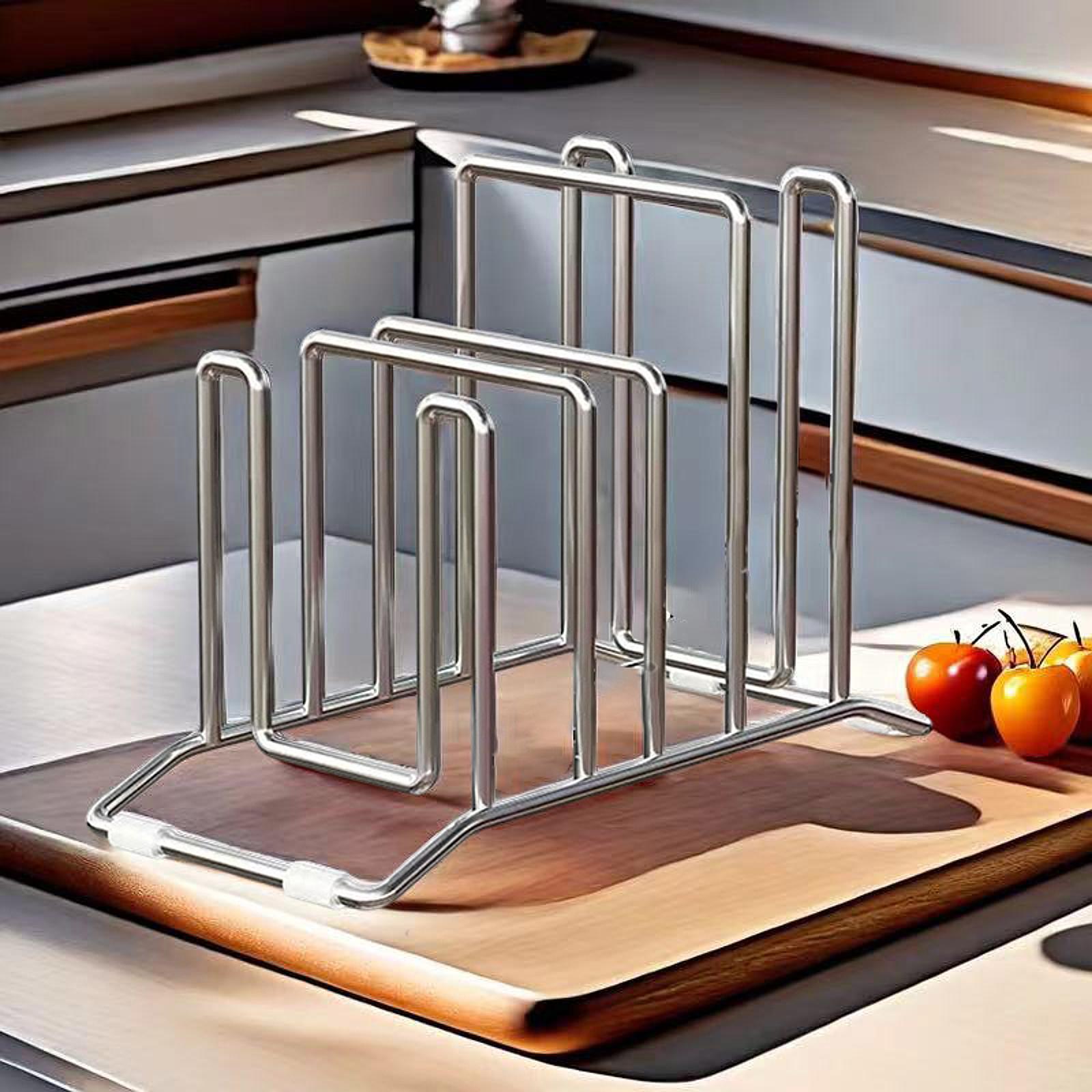 Pot Pan Lids Holder Stainless  - Kitchen Cabinet Baking Organizer recension och pris