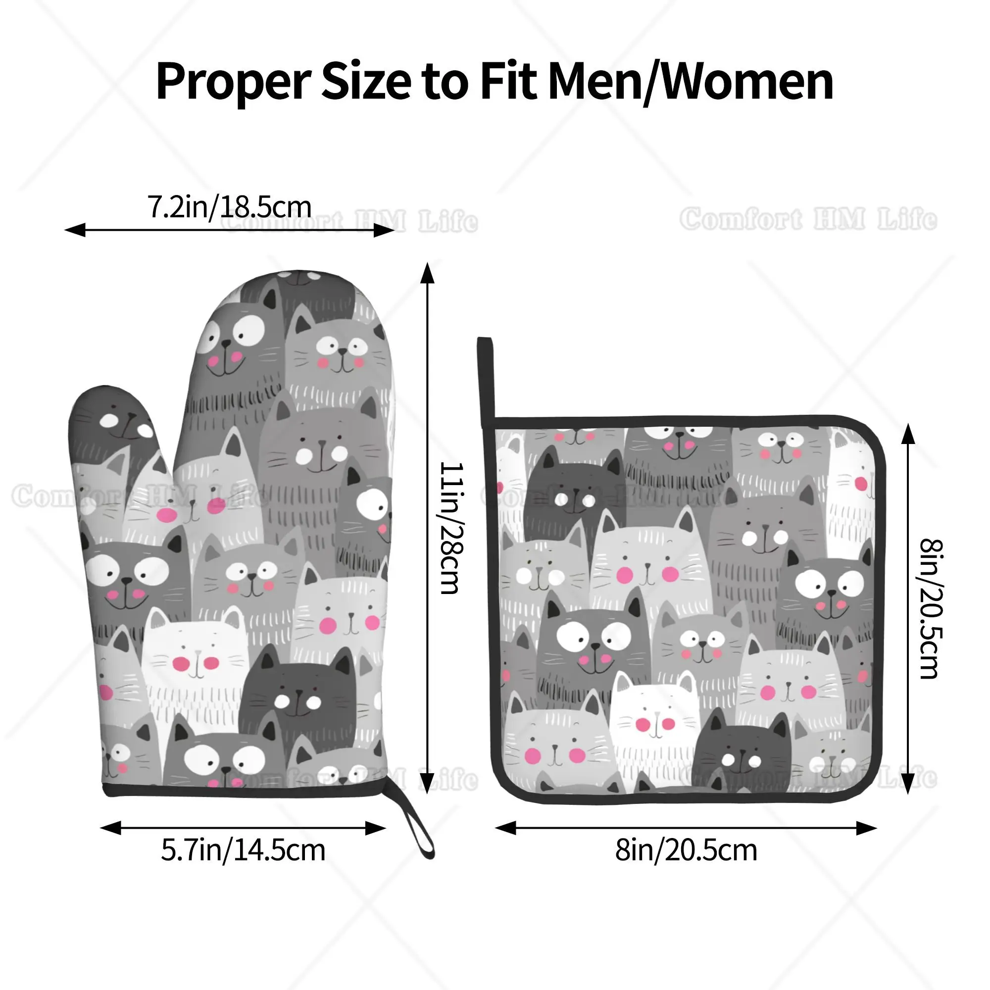 Cute Cats Oven Mitts and Pot H - Kitchen Baking Counter recension och pris
