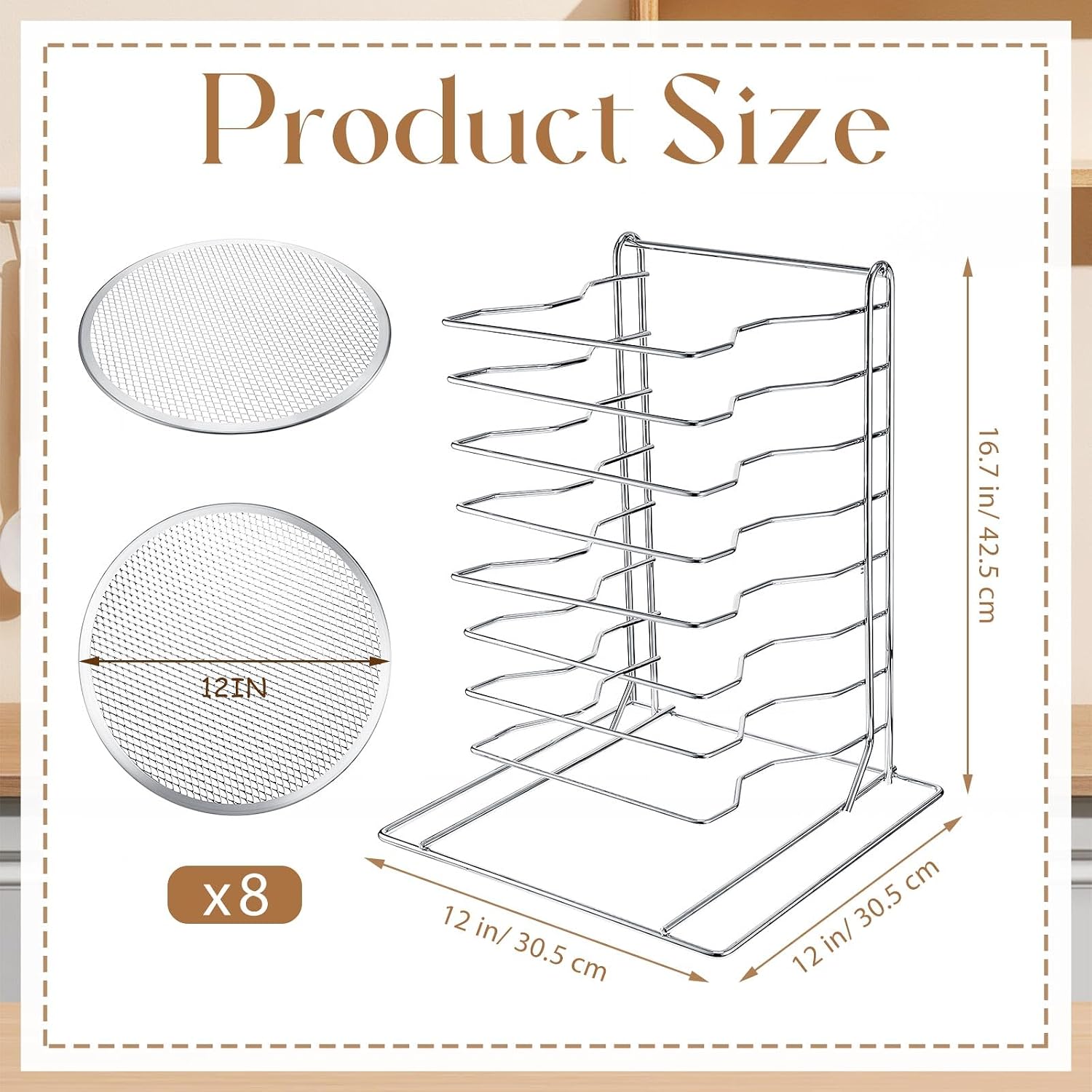 Pizza Rack 8 Tiered Stand With - Commercial Kitchen For Baking recension och pris