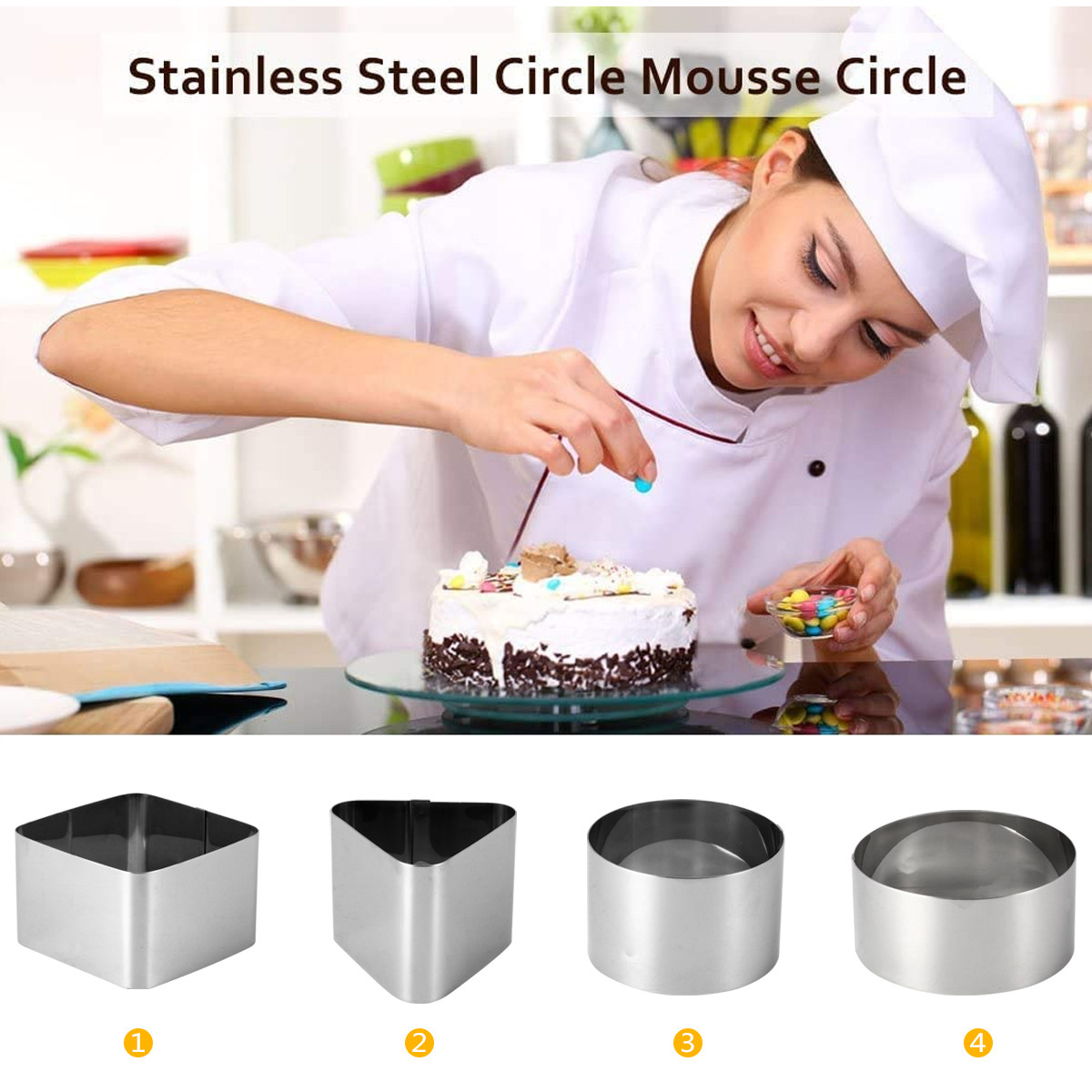 4Pcs Eco-Friendly Stainless St - Kitchen Baking Cake recension och pris