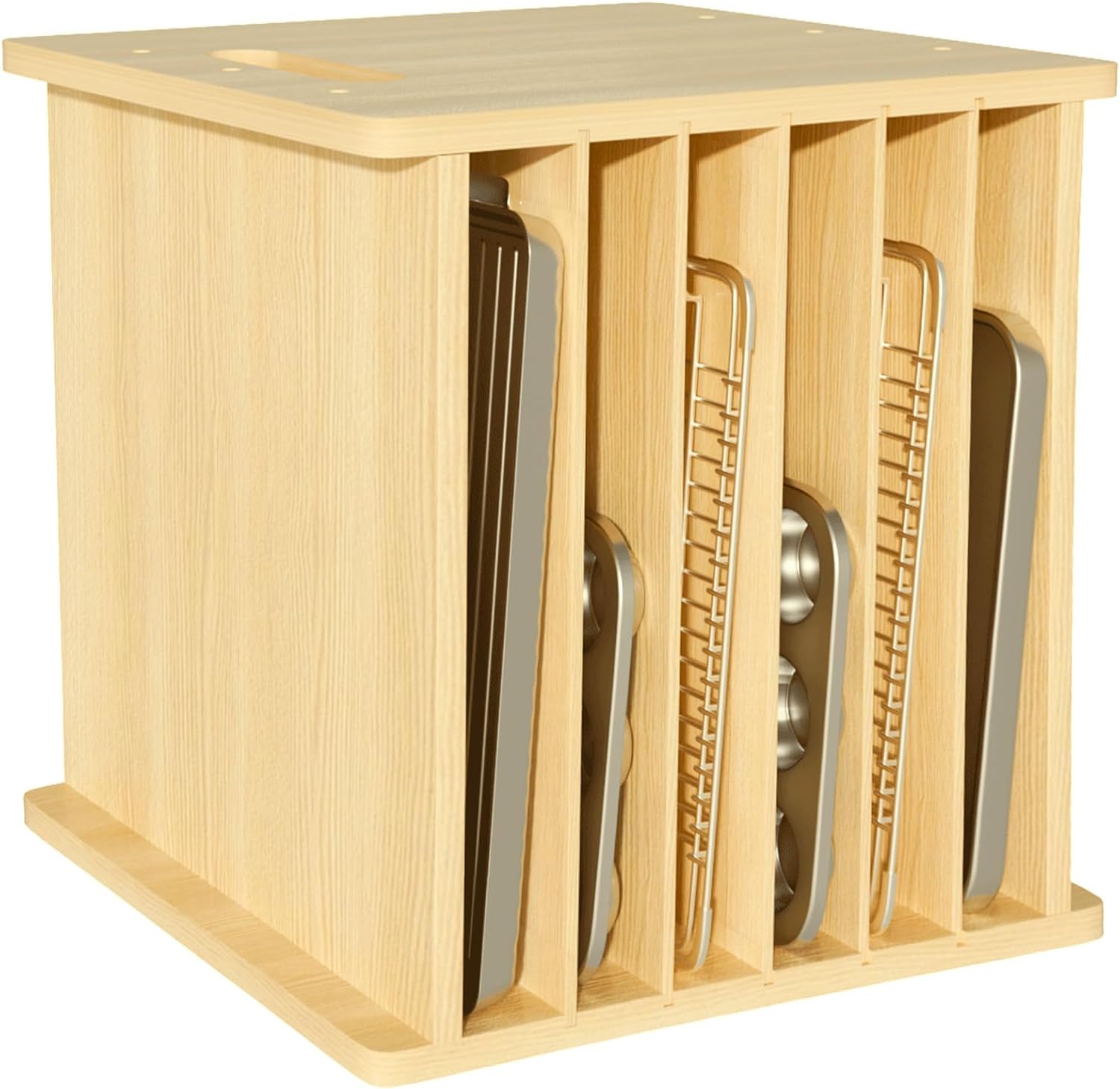 Wooden Bakeware Tray Divider O - Kitchen Cabinet Baking Organizer recension och pris