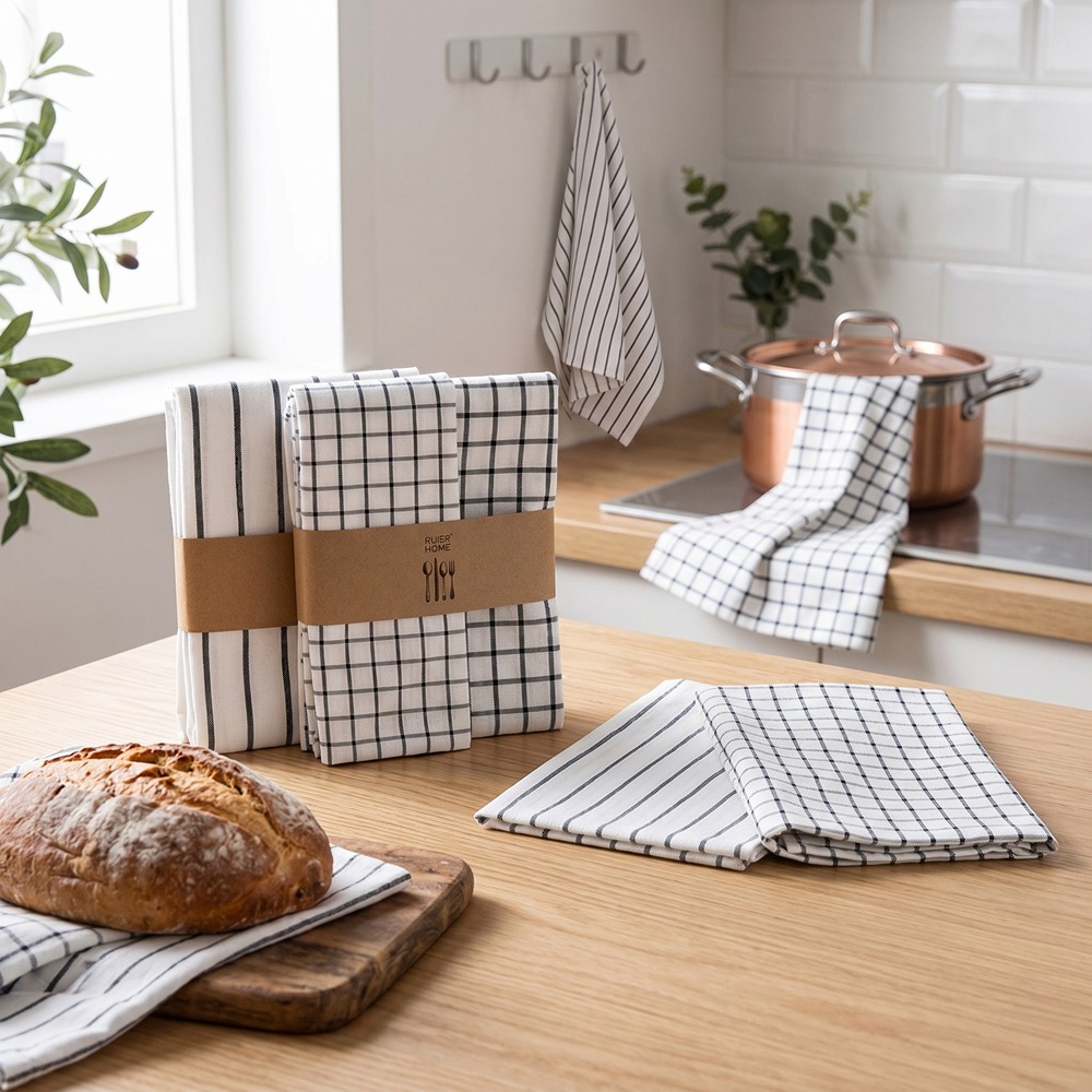 4 PCS Modern Plaid Cotton Dish - Kitchen Baking Table recension och pris