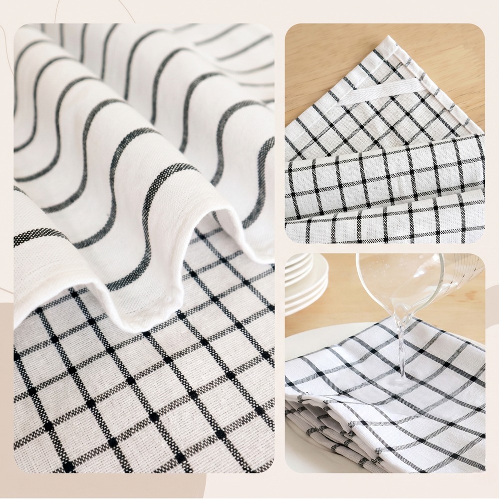 4 PCS Modern Plaid Cotton Dish - Kitchen Baking Table recension och pris
