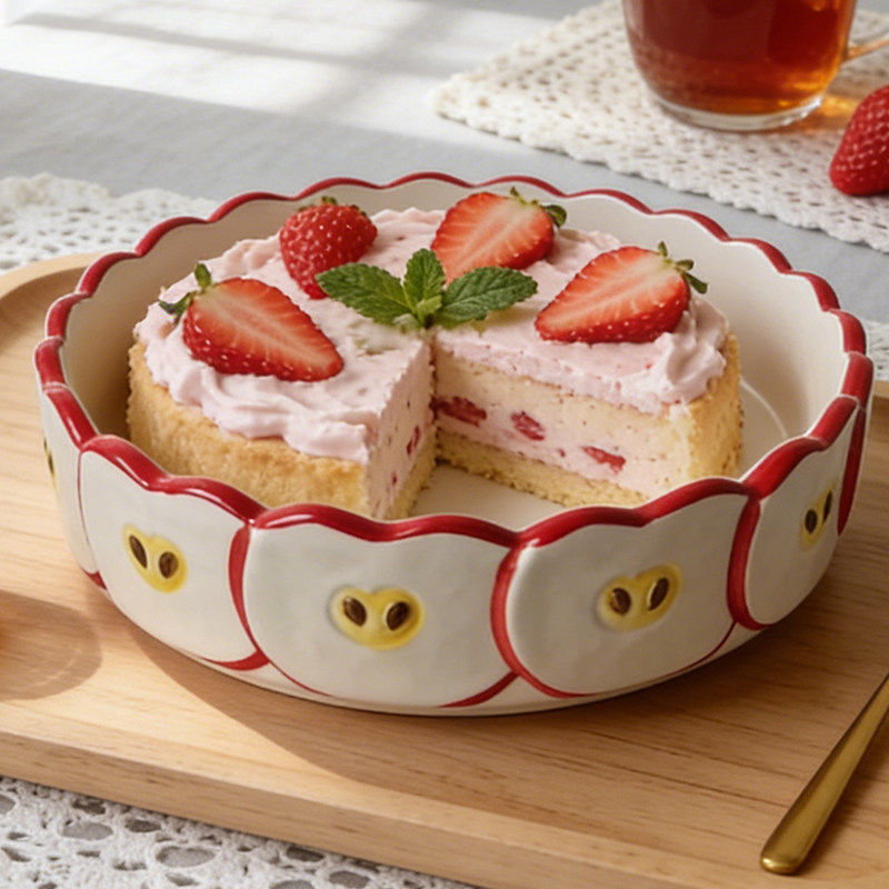Cute apple shaped ceramic plat - Kitchen Baking Table recension och pris
