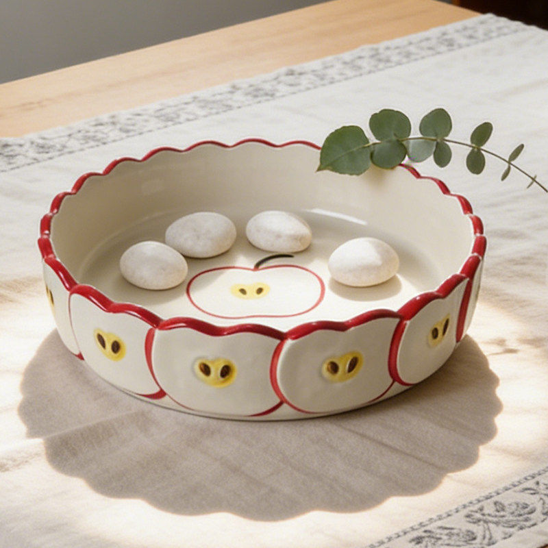 Cute apple shaped ceramic plat - Kitchen Baking Table recension och pris