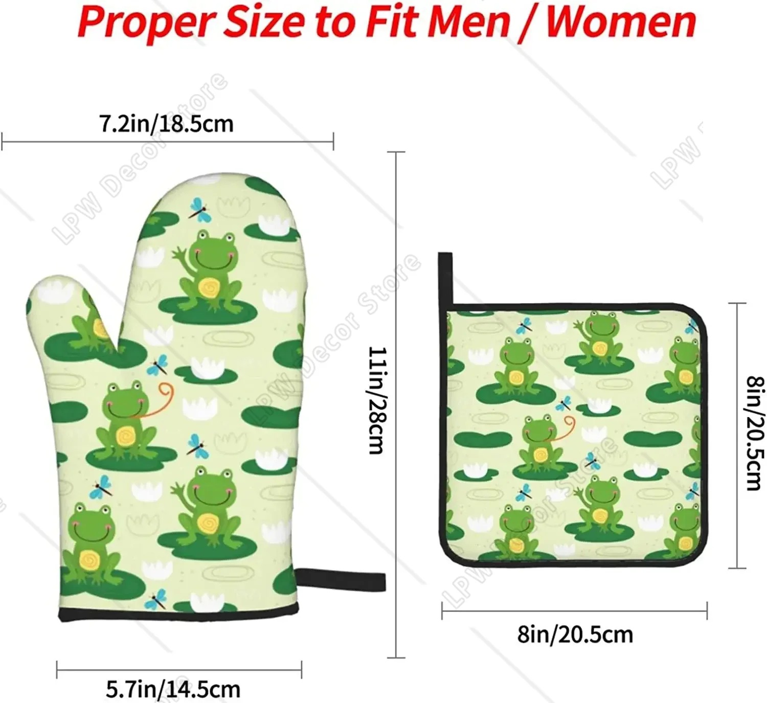 Cute Frog Funny Oven Mitts and - Kitchen Baking Counter recension och pris