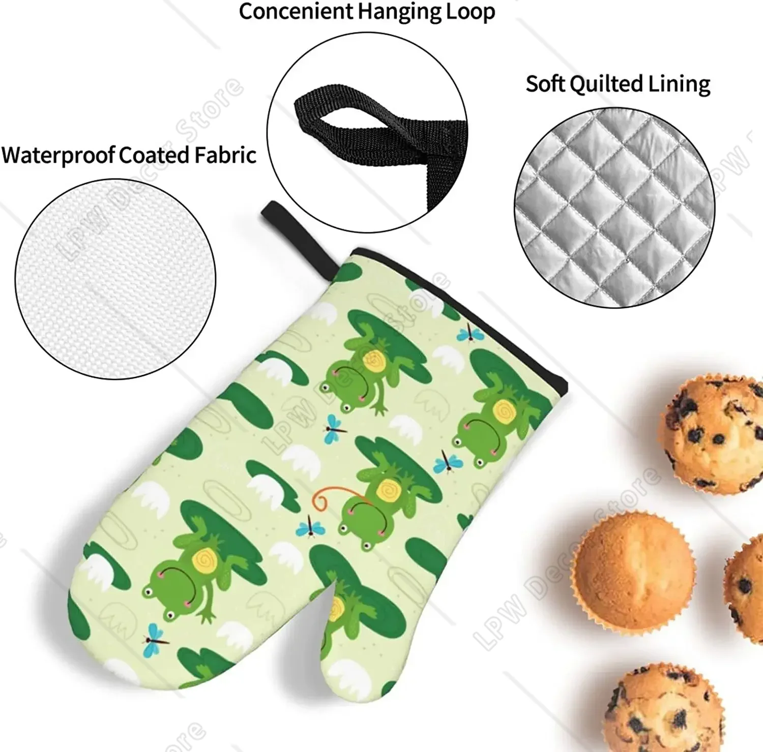 Cute Frog Funny Oven Mitts and - Kitchen Baking Counter recension och pris