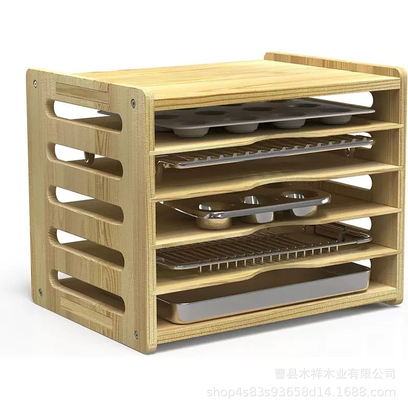 Solid wood kitchen storage rac - Kitchen Cabinet Baking Organizer recension och pris