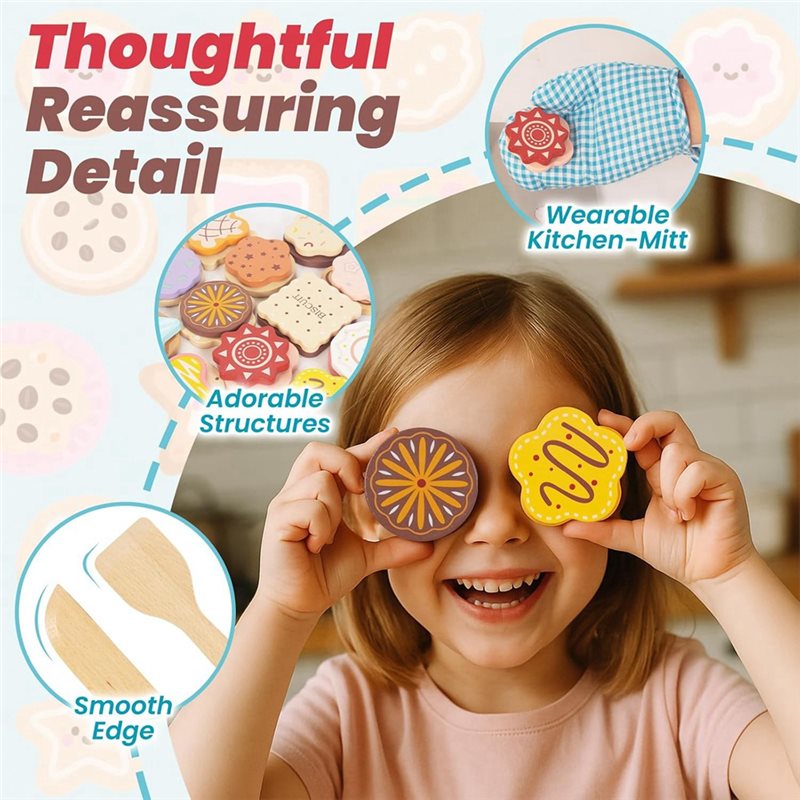 WOWFU-Wooden Cookie Play Food  - Baking Kitchen Kids recension och pris
