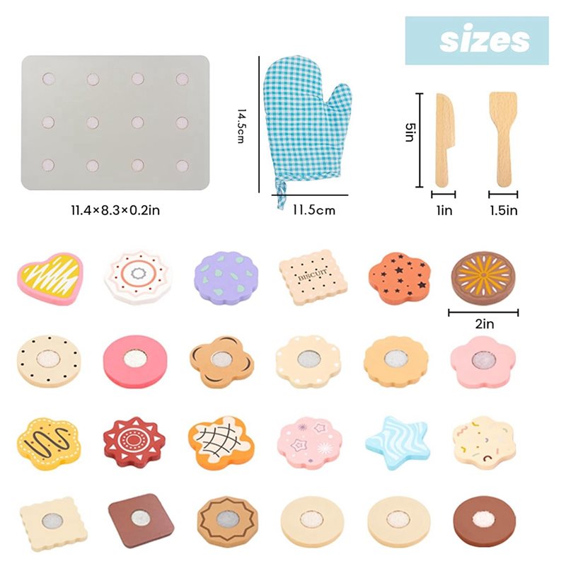 WOWFU-Wooden Cookie Play Food  - Baking Kitchen Kids recension och pris