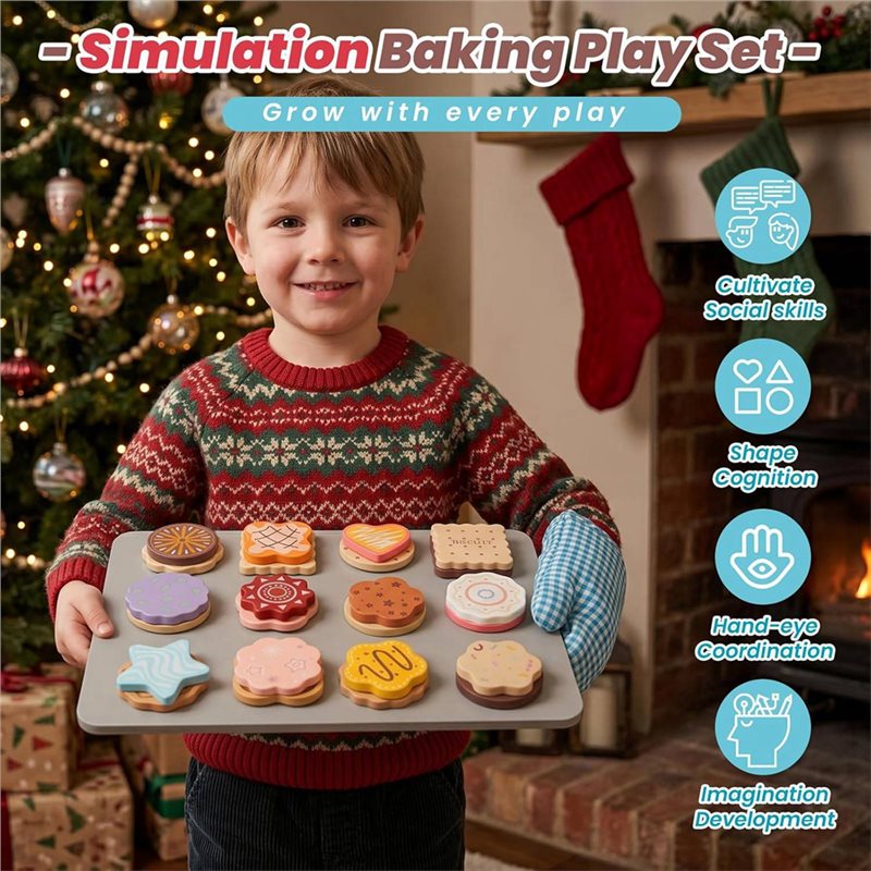 WOWFU-Wooden Cookie Play Food  - Baking Kitchen Kids recension och pris