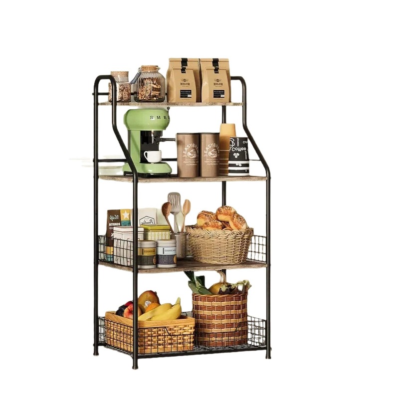 Four-layer iron wood storage r - Kitchen Baking Table recension och pris