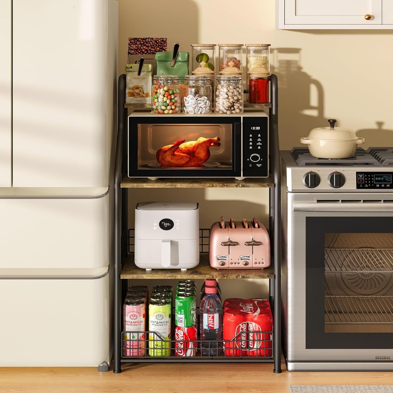 Four-layer iron wood storage r - Kitchen Baking Table recension och pris
