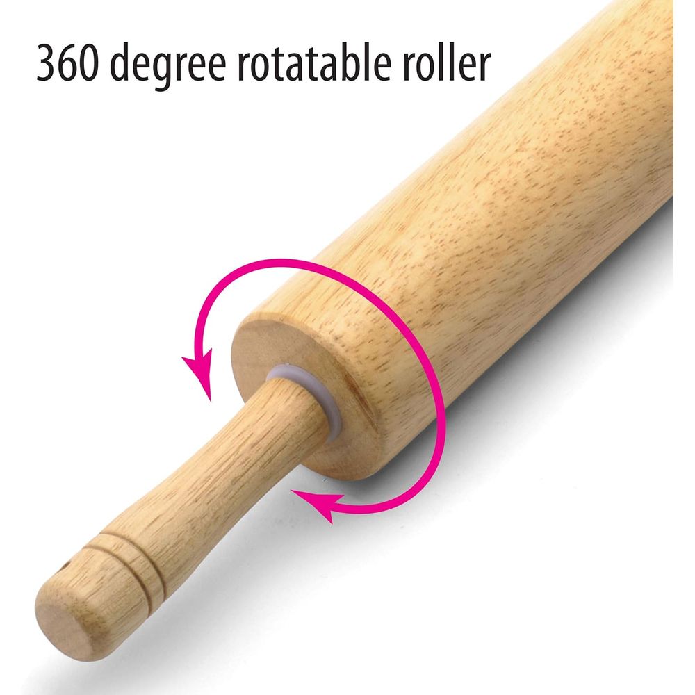 Classic Wood Rolling Pin, 18-I - Kitchen With Baking Area recension och pris