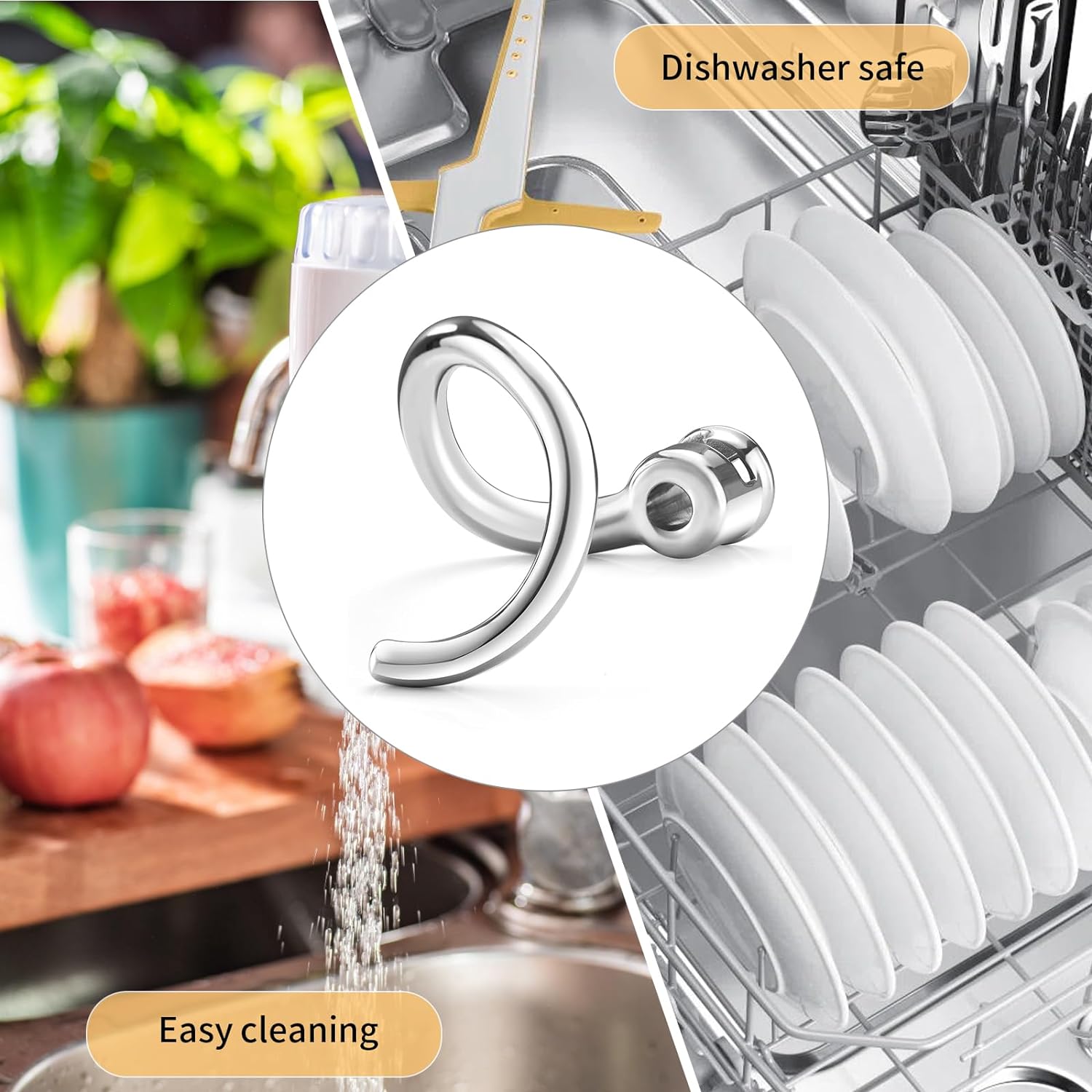 Stainless Steel Dough Hook Att - Kitchen Aid Baking Bread recension och pris