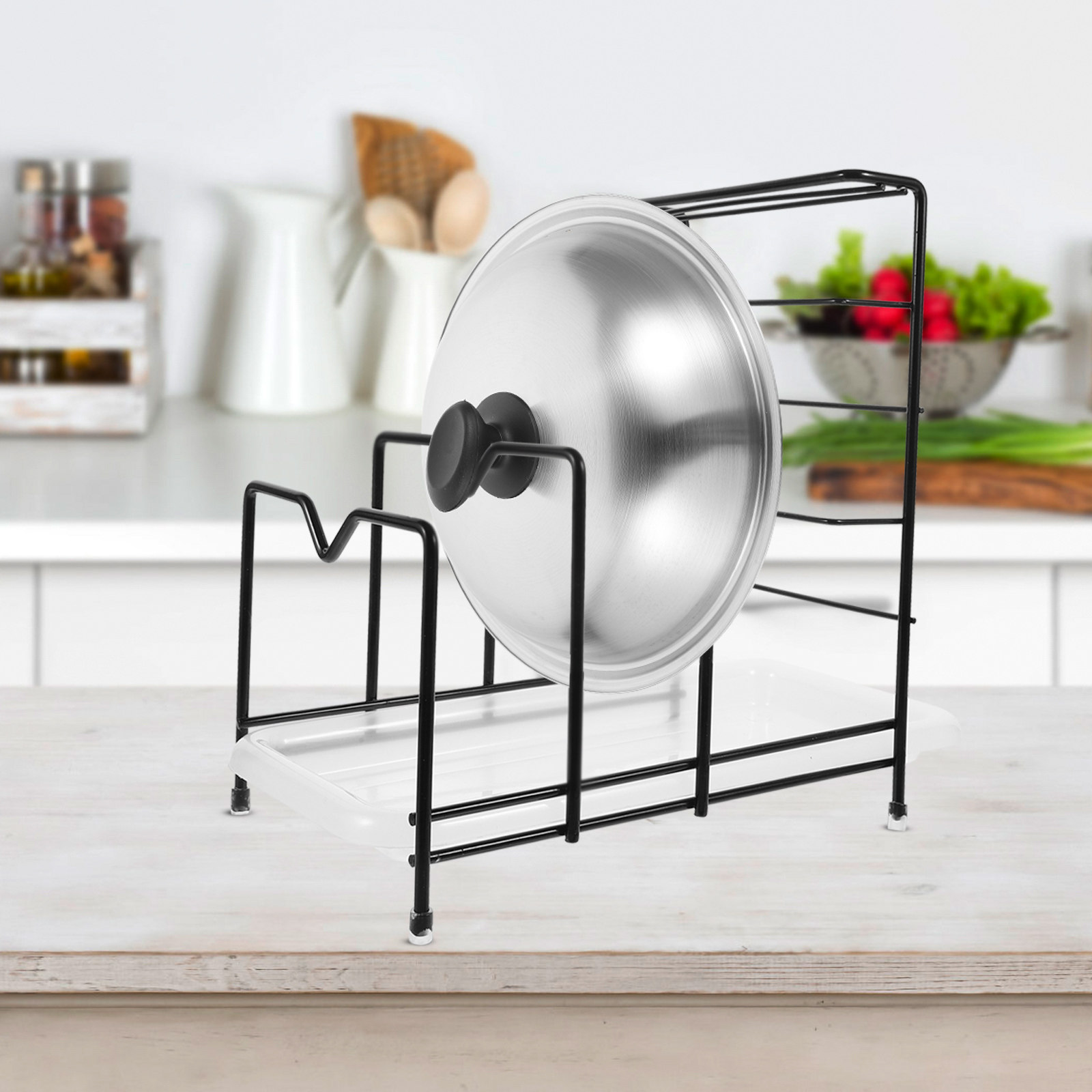 Lid Organizer for Pot Lids Cut - Kitchen Cabinet Baking Organizer recension och pris