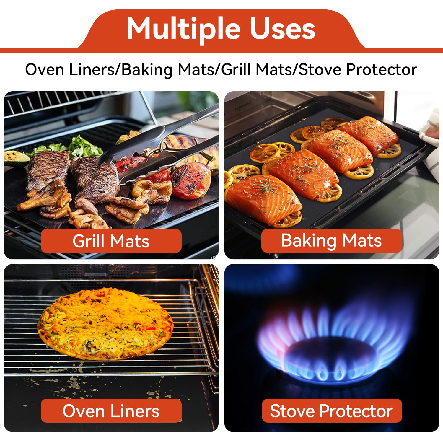 Non-Stick BBQ Grill Mat Set wi - Super Kitchen Baking Mat recension och pris
