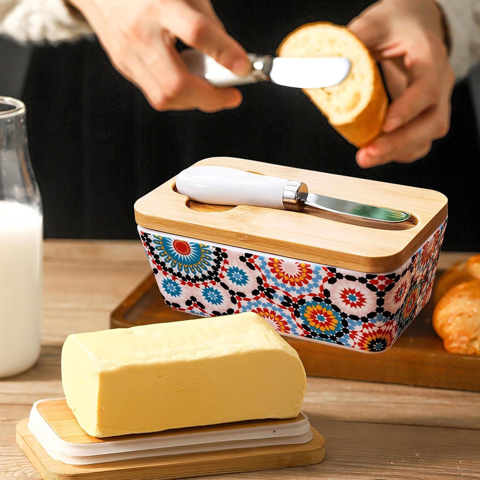 Butter Dish Ceramic Butter Con - Kitchen Baking Counter recension och pris