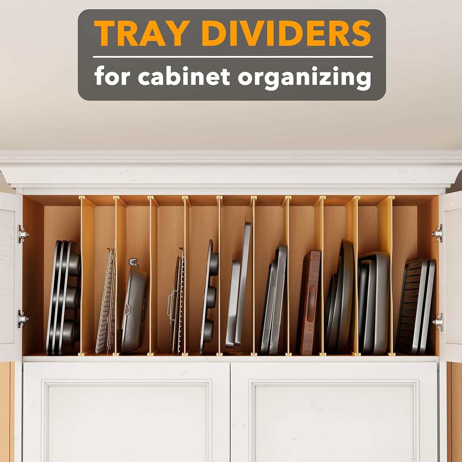 10 Pack Bamboo Tray Dividers f - Kitchen Cabinet Baking Organizer recension och pris
